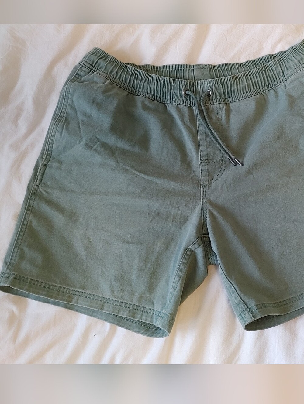 Sage Green Pull-on Garment Dyed Shorts